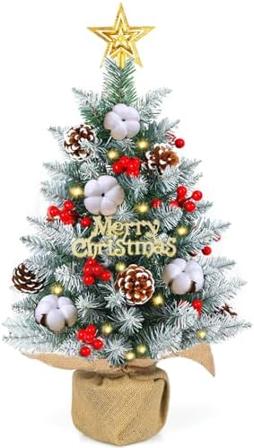 Amazon.com: 20 Inch Christmas Tree with Light Small Table Top Christmas ...