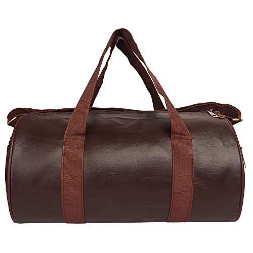 Image of Men's and Women's Polyester Durable Sports Gym Travel Duffel Bag with Shoulder Strap (Dark Brown)