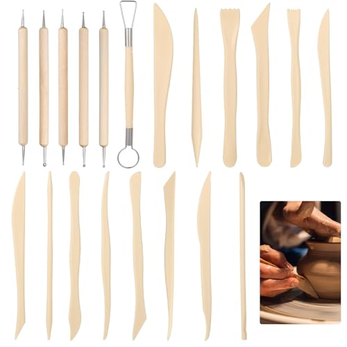 DOPENSPI 20-teiliges Modelierwerkzeugset Töpferwerkzeug für Tonmodellierung, Polymer Tonwerkzeugen, Modellierwerkzeug Set für Töpferarbeiten zum Selbermachen von Kunsthandwerk