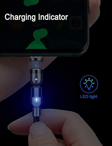 Melonboy 540° Rotation Magnetic Charging Cable/5-Pack(1.6/3.3/3.3/6.6/6.6Ft)/Magnetic Phone Charger With Led/Magnetic Charger Type C/Usb C Charging Cable-Nylon Braided For Type C/Micro Usb/I-Product #TOP7