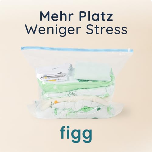 XXL Vakuumbeutel für Kleidung & Bettdecken - 4er Set (100x80x30 cm) mit Etiketten - Luftdichte Vakuumierbeutel für Kissen, Decken & Wäsche - Vakuum durch Staubsauger - Platzsparende Aufbewahrung