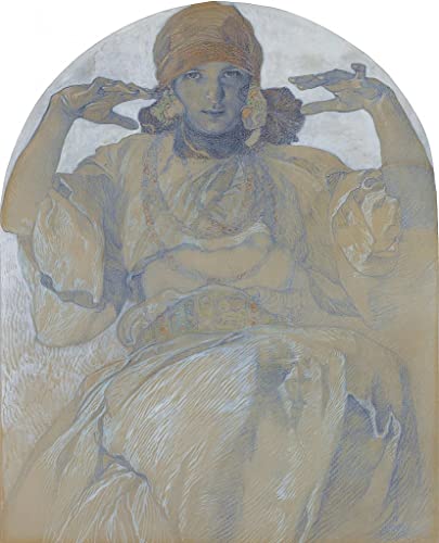 Impression Danse de Mucha sur toile murale abstraite grand format 60x90cm pour décoration salon