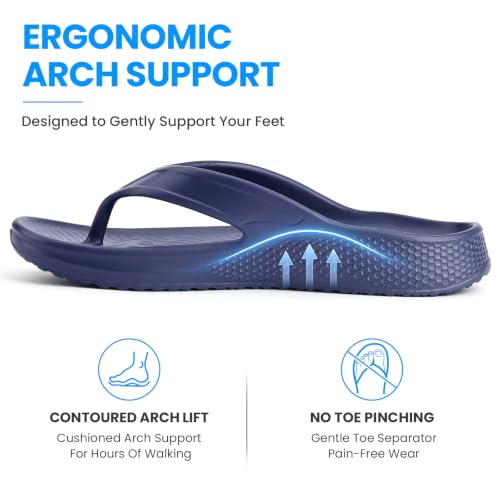 Aoowoll Flip‑Flops for Men with Arch Support Thong Beach Sandals Navy EU40 by Aoowoll - Used condition - Image 5