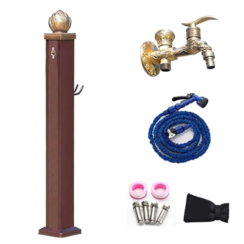 Colonne d'eau de jardin en aluminium 114 cm borne antigel extérieure