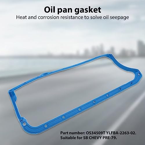 Image of Specialized SBC 1 Piece Oil Pan Gasket Blue Pre - 79 Early Fits For SB 265 283 327 350 383 400