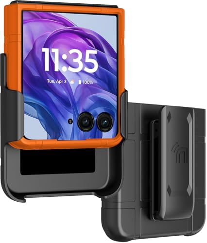 Combo for Motorola RAZR Plus 2024/2025/2026 Case with Belt Clip - Orange