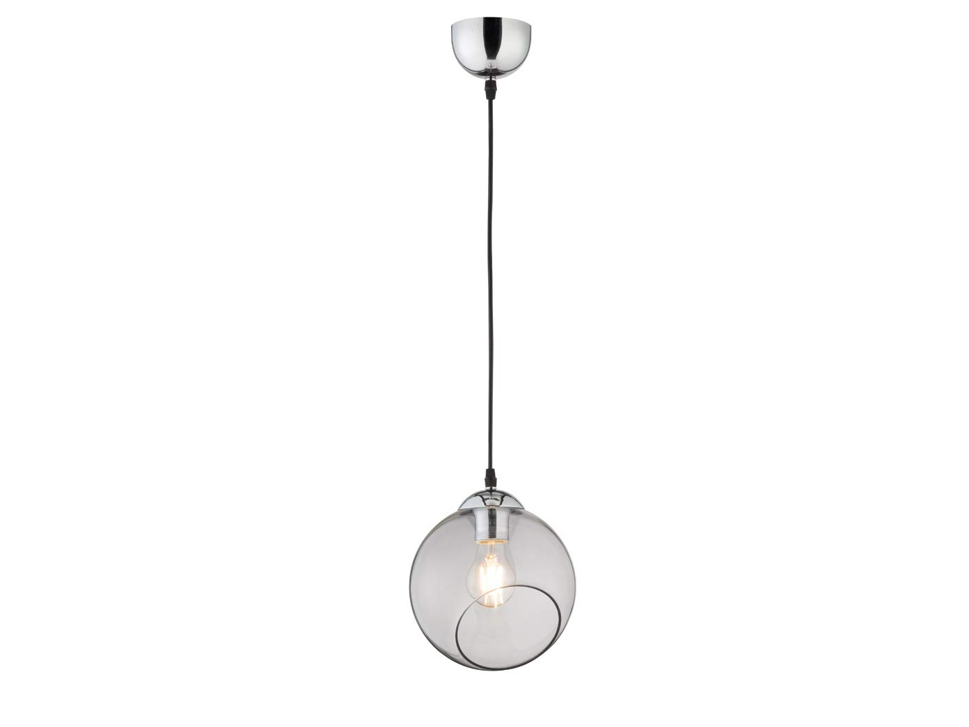 Pendelleuchte Clooney Chrom Mit Rauchfarbigem Glas – 4-flammig Für Küche Oder Esstisch | 90 Cm Breit