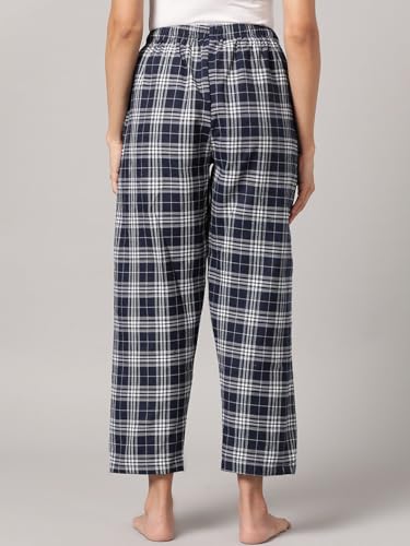 Image of KRYPTIC Women's 100% Pure Cotton Woven Pyjama | Mid Rise Relaxed Fit Full Length Nightwear Pant with Elasticated Drawstring Waistband & Side Pocket | Comfortable Lounge, Sleepwear & Casual Bottom Wear