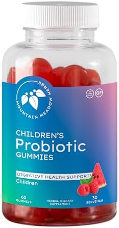 Mountain Meadow Herbs Children’s Probiotic Gummies for Kids | Digestive Regularity Support | Immune System + Microbiome Health for Kids | Ages 3+ No Added Sugar 60 ct.