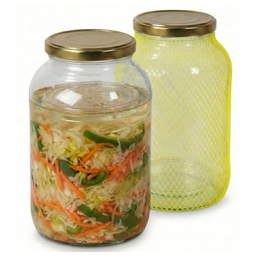 myFERMENTS glasburkar med lock - 4,25 L stor glasburk för att göra Kombucha, Kimchi, Kefir- en bredare munflaska för bulk, jäsning - Lufttät luktsäker matförvaringsbehållare - 2-pack