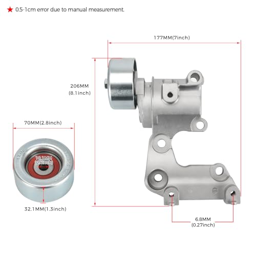 Image of Drive Belt Tensioner and Idler Pulley Serpentine Belt Kit Compatible with Lexus IS250 ES350 Rx350 for Toyota Avalon Rav4 Sienna Camry Highlander Venza 3.5L V6 Replace 89374 7PK1550 1662031021