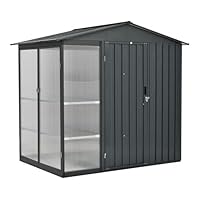 温室付き 物置 屋外 小屋 スチール 可動棚付き 倉庫 戸外収納庫 大型 庭 楽天市場】「2タイプ」物置 屋外 スチール 倉庫 戸外収納庫 幅162