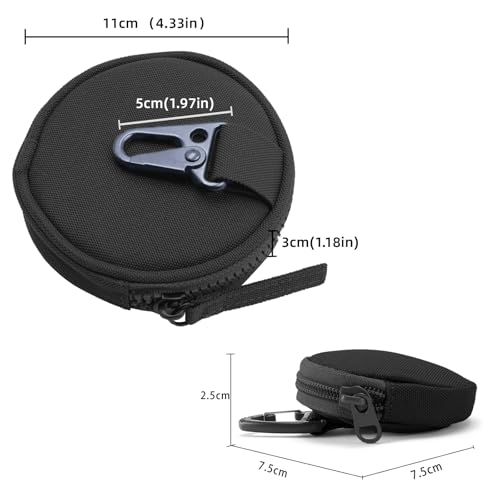 Image of Tactical EDC Pouch for Men - 1000D Nylon Round Small Utility, Triangle Buckle Belt, Water-Repellent EDC Organizer, Coin Pouch for Keys & Earbuds