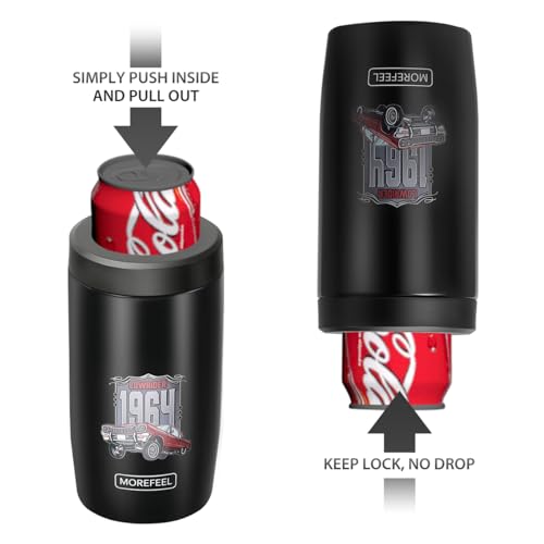 Image of Morefeel 4-in-1 Insulated Can Cooler for 12 oz Cans & Bottles | 304 Stainless Steel Can Holder Fits 12 Oz Slim Cans, Standard Cans, Beer Bottles & Works as A Open Cup; Dishwasher Safe