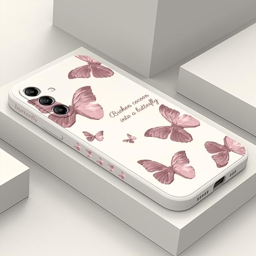 LEECG Funda para Samsung Galaxy A55 5G, diseño Creativo, patrón de Flores, A55 5G, Funda Delgada de Silicona Suave Protectora para Samsung A55 5G, Funda de teléfono de 6.6 Pulgadas, Color Blanco 3