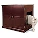 Meow Town Concord Cat Litter Cabinet, Mahogany-Finished Cat Litter Concealer