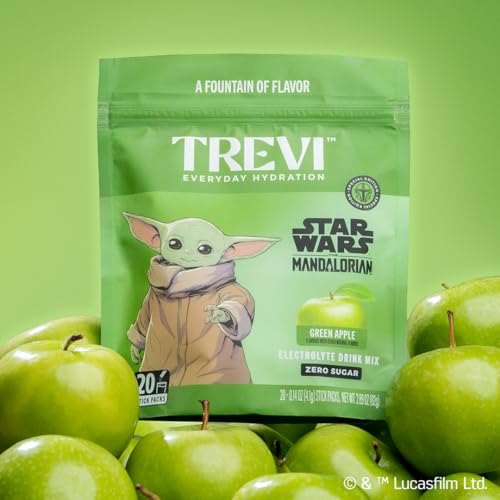 Image of TREVI Electrolytes Powder Packets, Sugar Free Hydration Green Apple 20 Pack