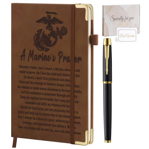 Journal de l'armée en cuir Marine Corps A5 carnet premium inspirant de 200 pages