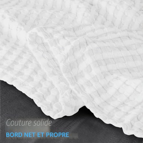 Couverture gaufrée en coton 300 GSM Utopia Bedding blanche de 228x182 cm - 7