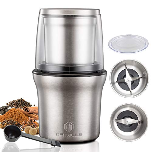 DR MILLS DM-7412M Electric Dried Spice and Coffee Grinder, Grinder and Chopper,Detachable Cup, diswash Free, Blade & Cup Made with SUS304 stianlees Steel