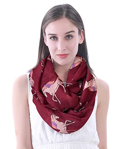 Lina & Lily Unicorn Print Infinity Women's Scarf Lightweight