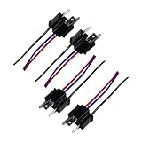 UltAlt 4 Pack H4 Headlight Bulbs Socket Replacement H4 Pigtail Connector Wiring Harness Plug Male 3 Pin Wire Harness Adapter for H4 Fog Light H4 Halogen Bulb 9003 HB2 H4 Headlamp Lights Car Truck Boat