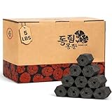 Dong LIM Binchotan-Thai Style Charcoal Briquettes 100% Natural Hardwood, High Heat, Low Ash, Long Burning, for Japanese & Korean BBQ, Grill, Kebab (5lbs)