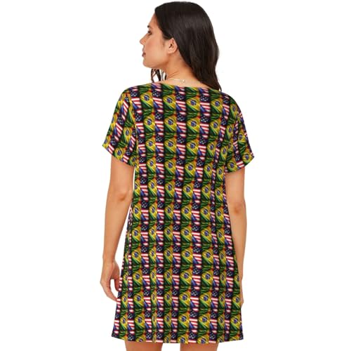 Robe de détente légère pour femme imprimé drapeaux