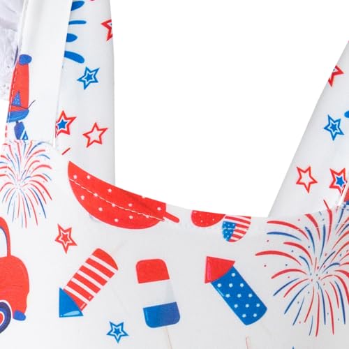 Toddler Girls Patriotic Summer Dress 4th of July Fireworks Print Independence Day Outfit3