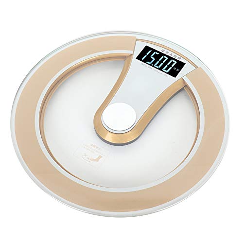 Compras Locas Báscula Digital de precisión de Peso Corporal Redonda Báscula de baño eléctrica Inteligente Digital Báscula de Alta precisión(Oro)