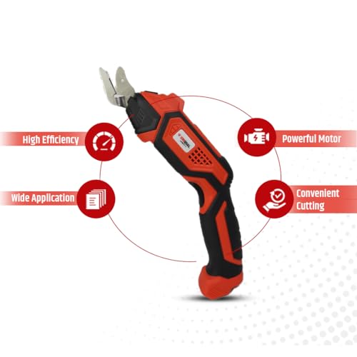 Image of UniQual Heavy Duty Cordless Electric Scissor for Cloth Cutting with 2 blades 4V 2000mAh battery for Fabric, Soft Cardboard, Leather, Felt, Foam | USB Rechargeable | Kaichi (Scissor Set SS Blades)