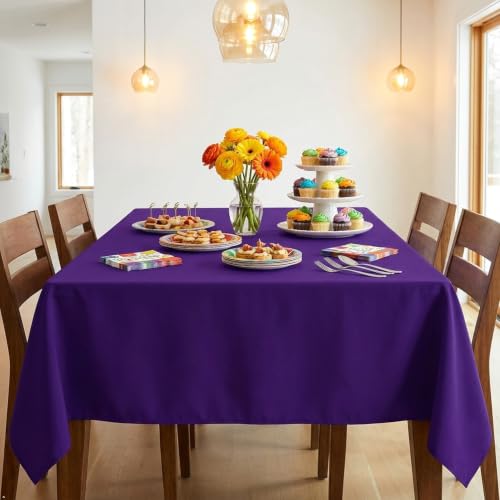 Image of sancua Rectangle Tablecloth for 6 Foot Tables, 70x108 Inch, Purple
