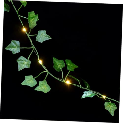 DECHOUS Green Leaves Rattan String Lights Vine Led Garland Lamp Artificial Hanging Decorative Fairy Lights for Garden Patio Outdoor Wall Decor