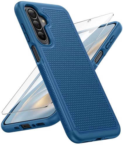 Image of FNTCASE for Samsung Galaxy A27-5G Case: Military Grade Drop Protection Phone Cover, 14ft Drop Tested, Screen Protector Included, Anti-Slip Matte Textured, TPU+PC Dual Layer Shockproof (Blue)