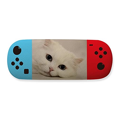 Étui de rangement pour lunettes antichoc motif chat blanc de protection