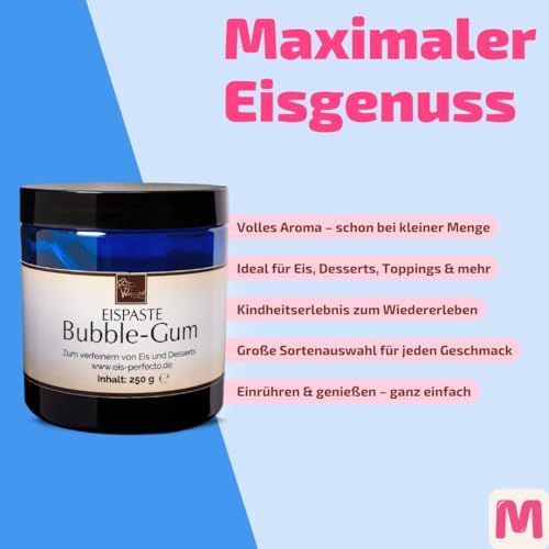 Bubble Gum Eispaste Aroma Variegatos Eis Desserts Pralinen Zum Verfeinern von leckerem Eis Getränke Kuchen Kekse Tortencremes Eiscremes uvm. Inhalt 250 g – Bild 4