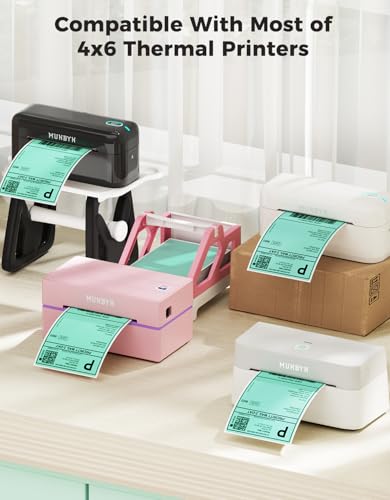 Image of MUNBYN 4x6 Green Thermal Labels for Shipping Boxes, 220 Sheets /Stack