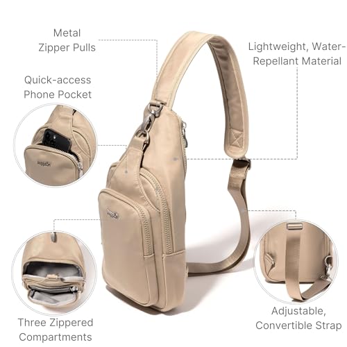 Image of Baggallini Women's Central Park Sling 12 inchx7 inch Crossbody Bag W /Convertible Adjustable Shoulder Strap