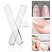 FITDON 10PCS Nail Polish Remover Clips Soak Off Caps & Stainless Steel Triangle Cuticle Pusher Peeler Scraper & Nano Crystal Glass Nail Files Buffer & Mini Nail Brush (Pink)