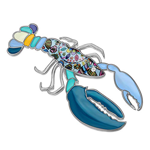 Image of DOWAY Colorful Lobster Brooch Lapel Pin for Women Girls Gifts Enamel Scarf Clothes Jewelry
