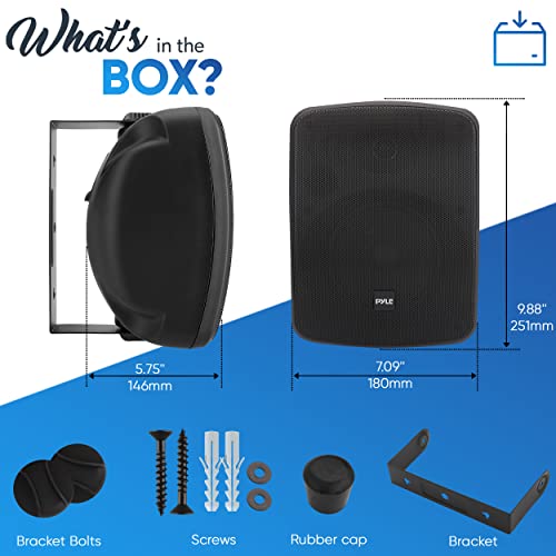 Pyle Outdoor Waterproof Patio Speaker - 5.25" 2-Way Weatherproof Wall/Ceiling Mounted Dual Speaker W/Heavy Duty Grill, W/Transformer Adjuster, Universal Mount, In/Outdoor Use Pdwr545Tb (Black) #TOP6