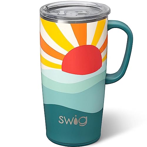 Swig Life 22oz Insulated Travel Mug with Handle & Lid, Sun Dance