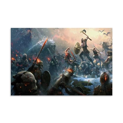 KEEP MARY Póster de Batalla de God of War Pintura Decorativa Lienzo Arte de Pared Salón Póster Dormitorio Pintura 40 x 60 cm (40 x 60 cm)