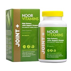 Noor Vitamins Joint+ Halal Vitamins, Glucosamine, Hyaluronic Acid, Calcium, Magnesium, Turmeric, Supports Joint Health…