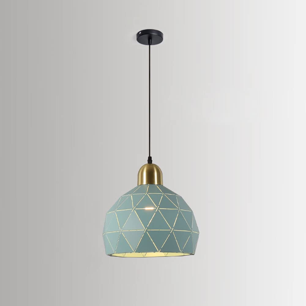 Lustre suspendu moderne pour éviter l'éblouissement en cuisine grâce à l'abat-jour percé vert