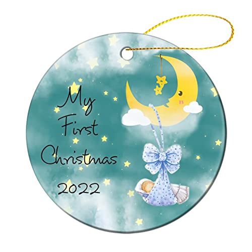 Personalized 2022 First Christmas Ornament for Baby, Unisex, Gift for New Baby, Baby's 1st Christmas Anniversary Collectible Keepsake, Baby's First Christmas Type4, 1PCS(2.8inch)