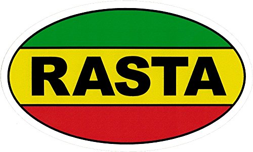 Rasta Reggae Jamaica Rastafarian Red Gold Green Small Laptop Car Bumper Sticker Water Bottle Bike Locker Helmet Skateboard Decal 5-by-3 Inches