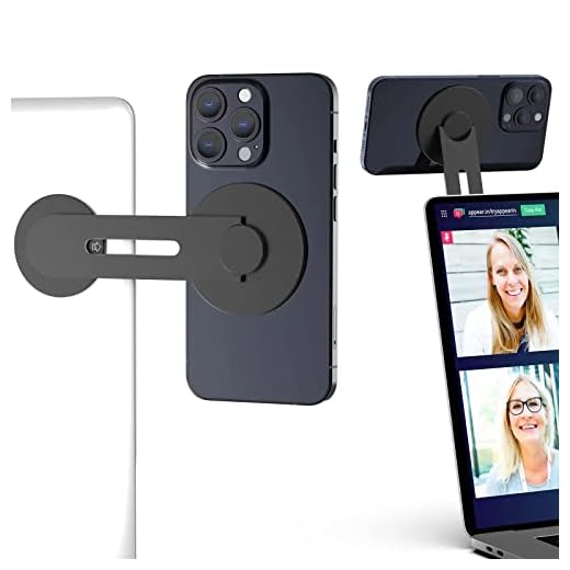 MarieLou Magnetiskt stativ för bärbar dator, bärbar dator kompatibel med Apple iPhone MagSafe 12 13 Pro Max Mini och MacBook, ingen laddare, ingen laddare (svart)