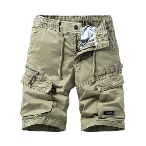 Pantalones Cortos Hombre Verano Cargo Shorts Cremallera Bolsillos de Trabajo Elasticos Pantalón Corto Vestir Pantalón Compra Online Caqui de Vestir Chino Bermudas Trabajo Hombre Caqui XXL