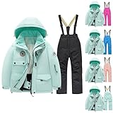 Betadog Kids Girls Boys Colorful Snowsuits Ski Suits Jackets Winter Jumpsuits Snowsuit and Snow Pant Set (Hot Pink, 11-12 Years)